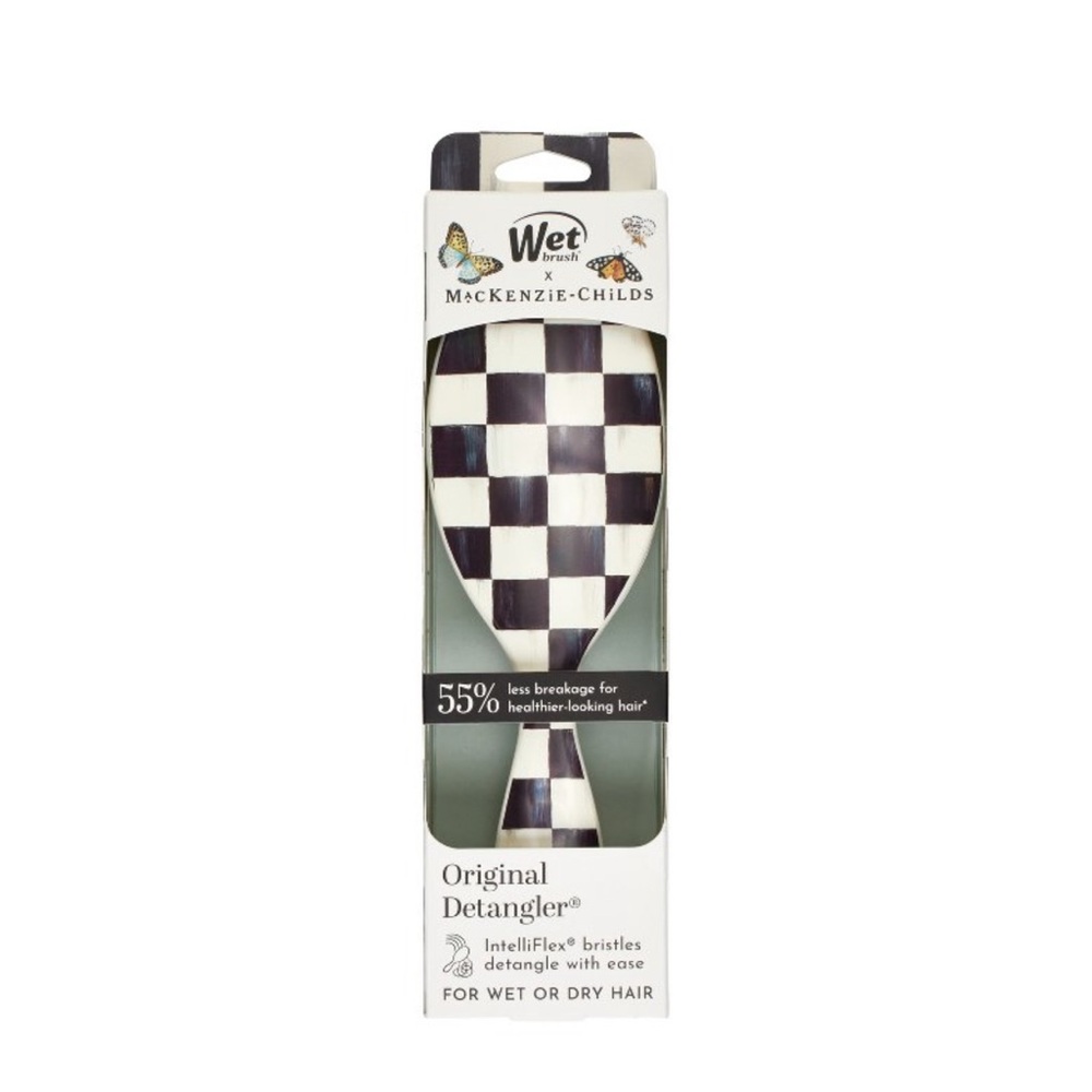 New Wet Brush x MacKenzie Childs OG Detangler Hair Brush Courtley Black Check